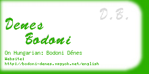 denes bodoni business card